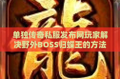 单独传奇私服发布网玩家解决野外BOSS归蝶王的方法